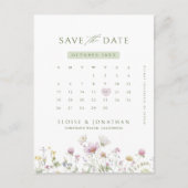 Kalender der Wildblume von Weich-Pastell Save the Postkarte (Vorderseite)