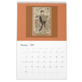 Kalender des antiken Japaners Woodblocks (Feb 2027)