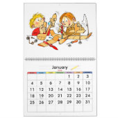 Kalender des blauen Schuljahres für Kinder (Jan 2026)