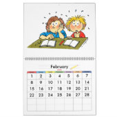 Kalender des blauen Schuljahres für Kinder (Feb 2026)