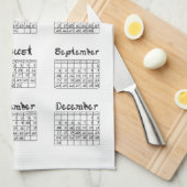 Kalender des geschirrtuch (Viertel Falte)