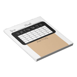 Kalender des Month Tan Notepad Notizblock