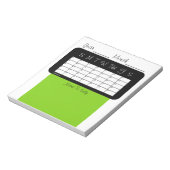 Kalender des Month Yellow Green Notepad Notizblock (Rotiert)