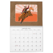 Kalender des Rodeo-Stier-Reitsträubender wilden (Jan 2027)