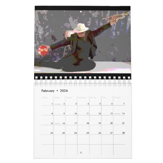 Kalender des Trompete-Ball-[abwechselnder Entwurf (Feb 2026)