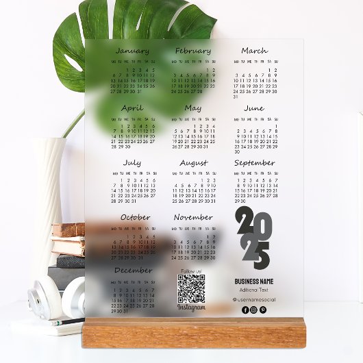 Kalender Deutsch 2025 Jahr Kalender Basic Acrylschild