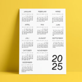 Kalender Deutsch 2025 Kalender Schwarz/Weiß Einladung