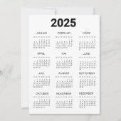 Kalender Deutsch 2025 Schwarz/Weiß Minimalistisch Einladung (Vorderseite)