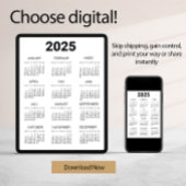 Kalender Deutsch 2025 Schwarz/Weiß Minimalistisch Einladung