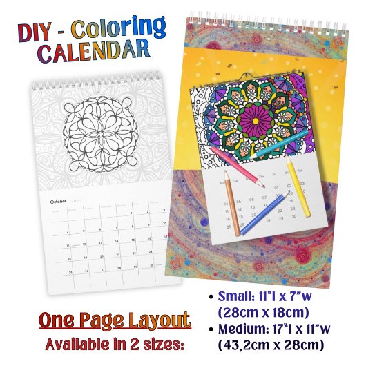 Kalender - DIY Coloring Mandala Kunst -