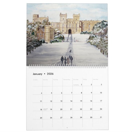 Kalender Englisch Landscape Aquarellbilder (Jan 2026)