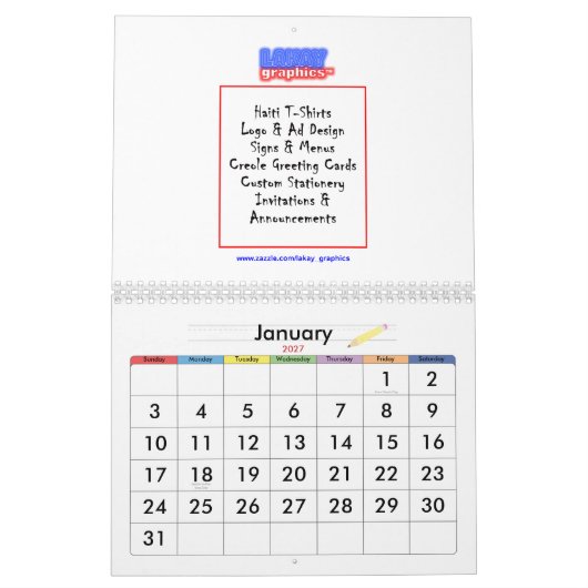 Kalender-Entwurf Kalender (Jan 2027)