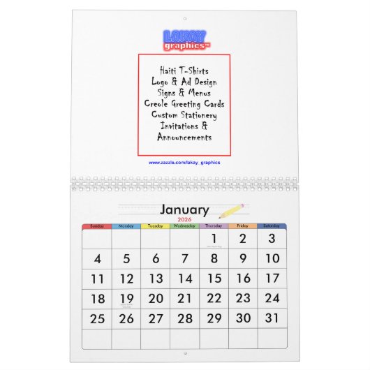 Kalender-Entwurf Kalender (Jan 2026)