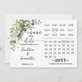 Kalender Eukalyptus Gold Rette unser Hochzeitsterm Save The Date (Vorderseite)