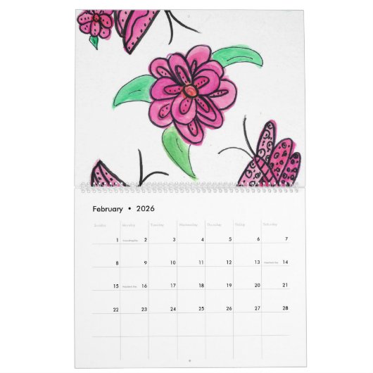 Kalender (farbige Blume) (Feb 2026)