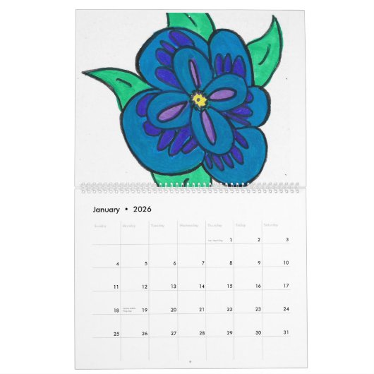 Kalender (farbige Blume) (Jan 2026)