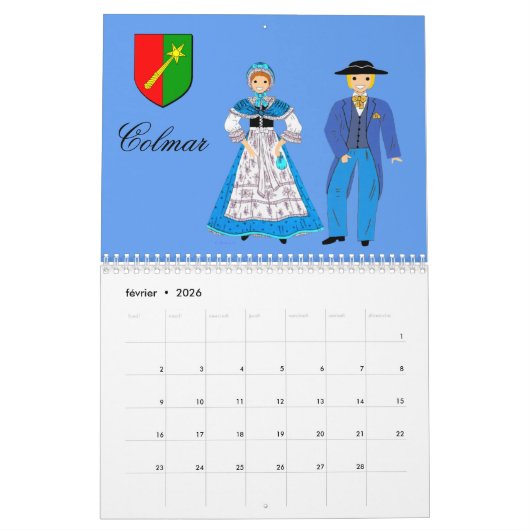 Kalender, Folklore d'Alsace, Frankreich Kalender (Feb 2026)