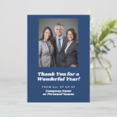 Kalender, Foto - Danke - Blue Business Feiertagskarte (Stehend Vorderseite)