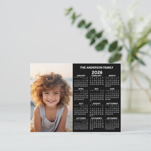 Kalender - Foto Volljährig anzeigen Modern Postkarte (Stehend Vorderseite)