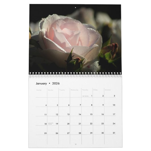 Kalender für benutzerdefinierte Rose | Bearbeitbar (Jan 2026)