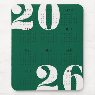 Kalender für das benutzerdefinierte Farbjahr 2026 Mousepad