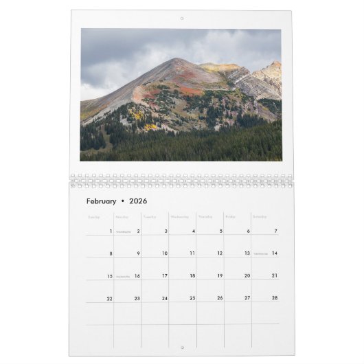 Kalender für das Foto mit Schaltflächen - 2025 (Feb 2026)