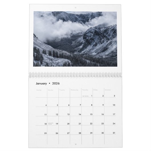 Kalender für das Foto mit Schaltflächen - 2025 (Jan 2026)