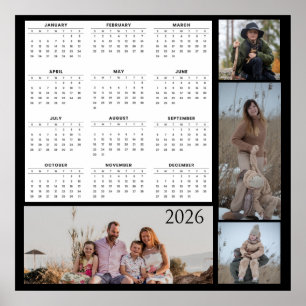 Kalender für das ganze Jahr mit anpassbarer Fotoco Poster