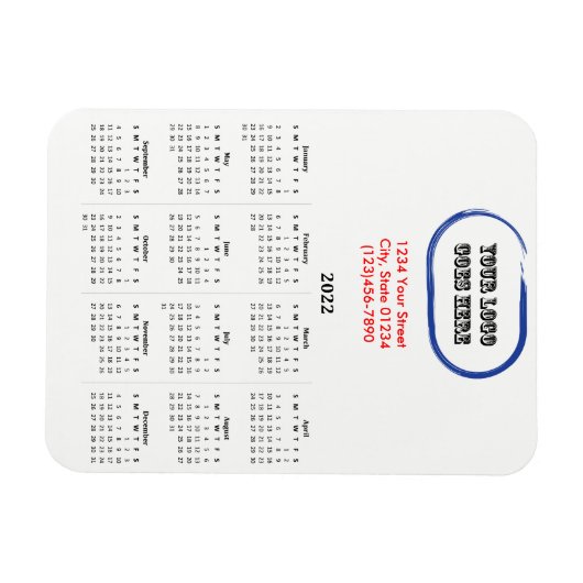 Kalender für die Markenbezeichnung 2022 Magnet (Horizontal)