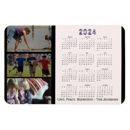 Kalender für Fotografien der Neujahrsfamilie 2024 Magnet