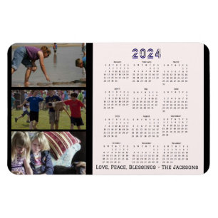 Kalender für Fotografien der Neujahrsfamilie 2024  Magnet