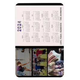 Kalender für Fotografien der Neujahrsfamilie 2024 Magnet