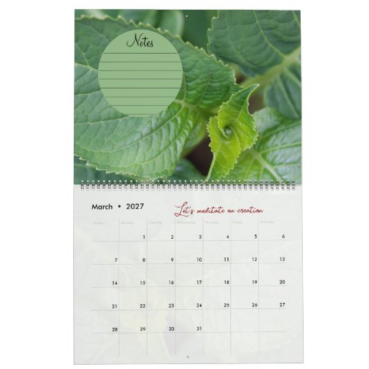 Kalender für Gott Meditation Gartenbilder: Notizen (Mär 2027)