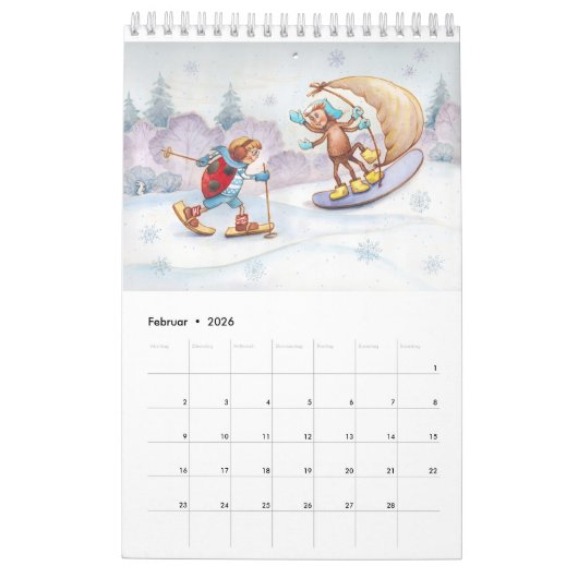 Kalender für Kinder 2026 (Feb 2026)