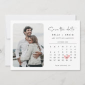 Kalender für moderne Save the Date im Foto (Vorderseite)