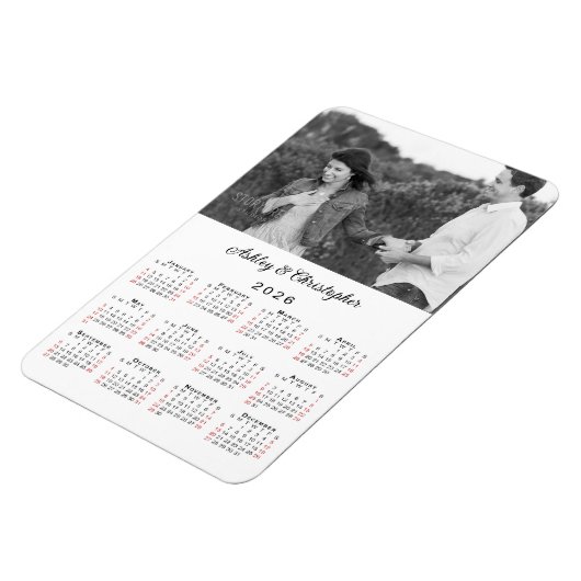 Kalender für personalisierte Fotos 2026 Magnet (Linke Seite)