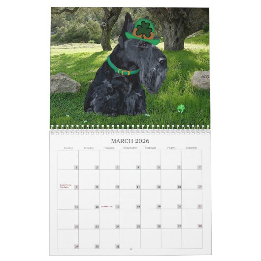 Kalender für Rad- und Schwarze SCOTTIES (Mär 2026)