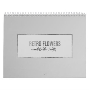 Kalender für Retro-Blume mit Versen