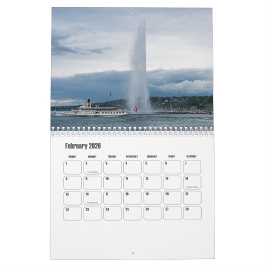 Kalender Genf-Schweiz (Feb 2026)