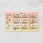 Kalender-Geschäftskarten der Jasmin-Blumen #2 2011 Visitenkarte (Rückseite)