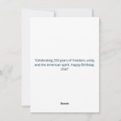 Kalender Glückwunsch Geburtstag USA 250 Feiertagskarte (Rückseite)