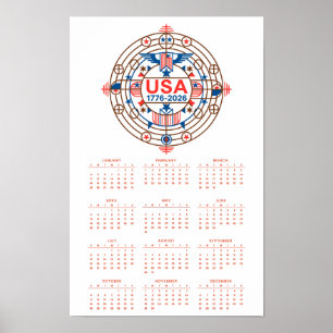 Kalender Glückwunsch Geburtstag USA 250 Poster