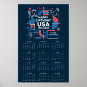 Kalender Glückwunsch Geburtstag USA 250 Poster (Vorne)
