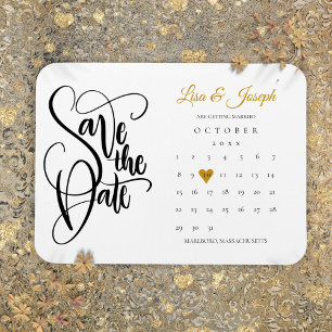 Kalender Gold Liebe Herz Hochzeit Termin merken Magnet
