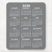 Kalender - grauer Hintergrund - Vertikal Mousepad (Vorne)