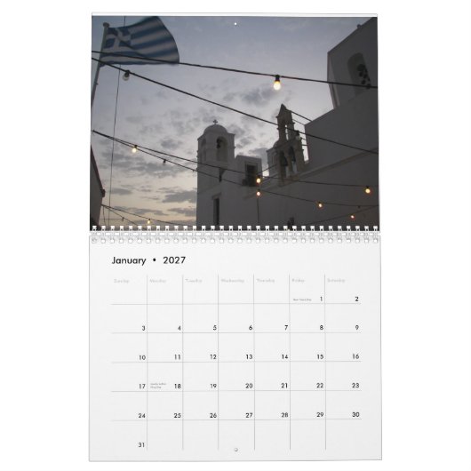 Kalender - griechische Inseln (Jan 2027)