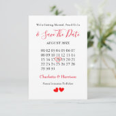Kalender Herz Hochzeit Termin vormerken Save The Date (Stehend Vorderseite)