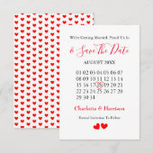 Kalender Herz Hochzeit Termin vormerken Save The Date (Vorne/Hinten)