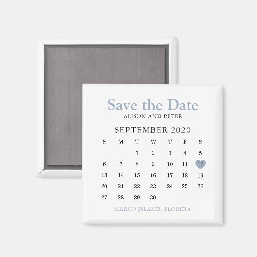 Kalender Hochzeit Datum speichern Magnet (Vorderseite/Rückseite)