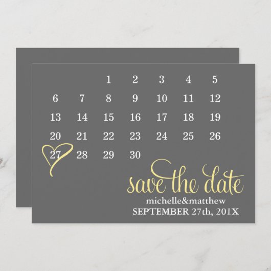 Kalender Hochzeit Datum speichern Save The Date (Vorne/Hinten)